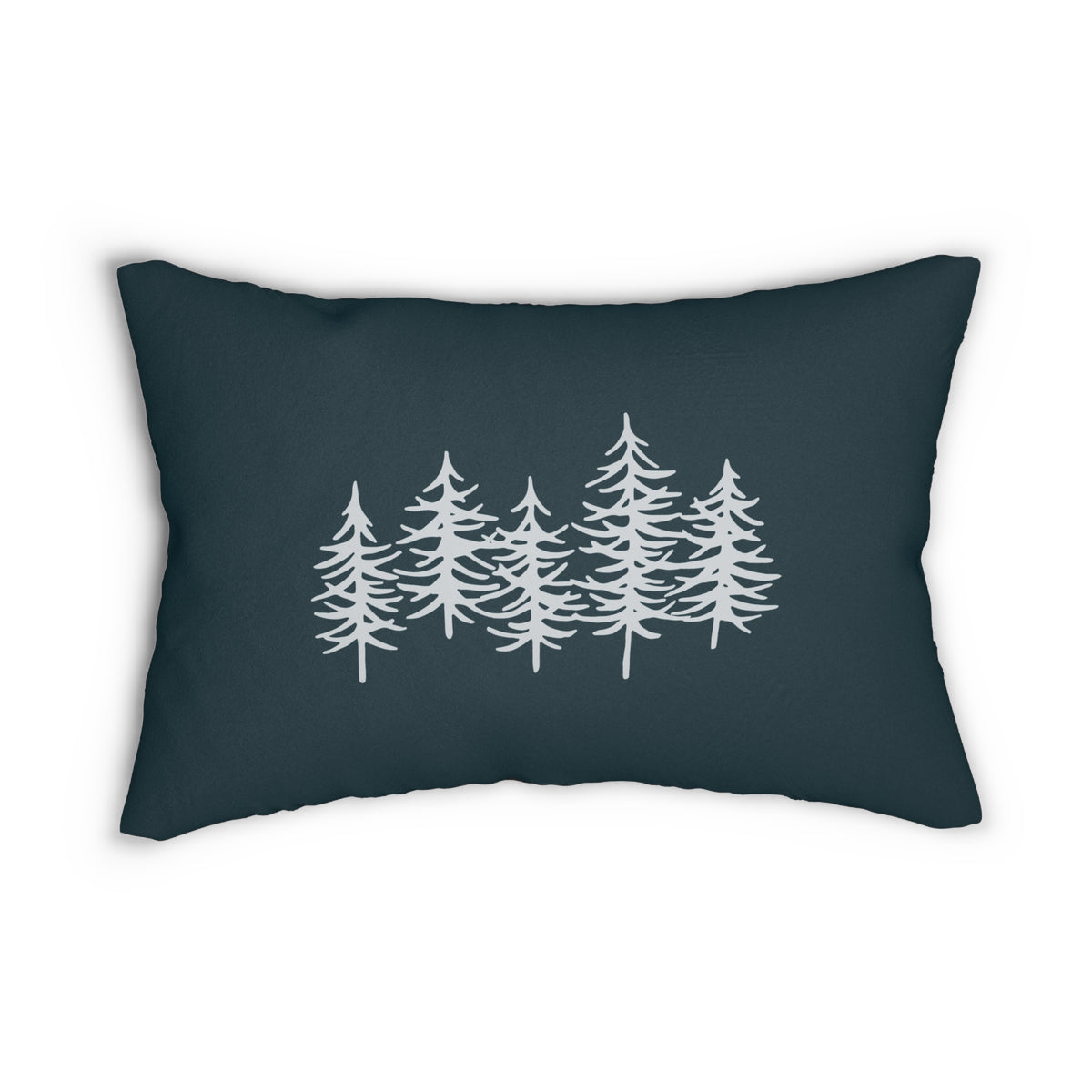 Pine Tree Green Lumbar Pillow