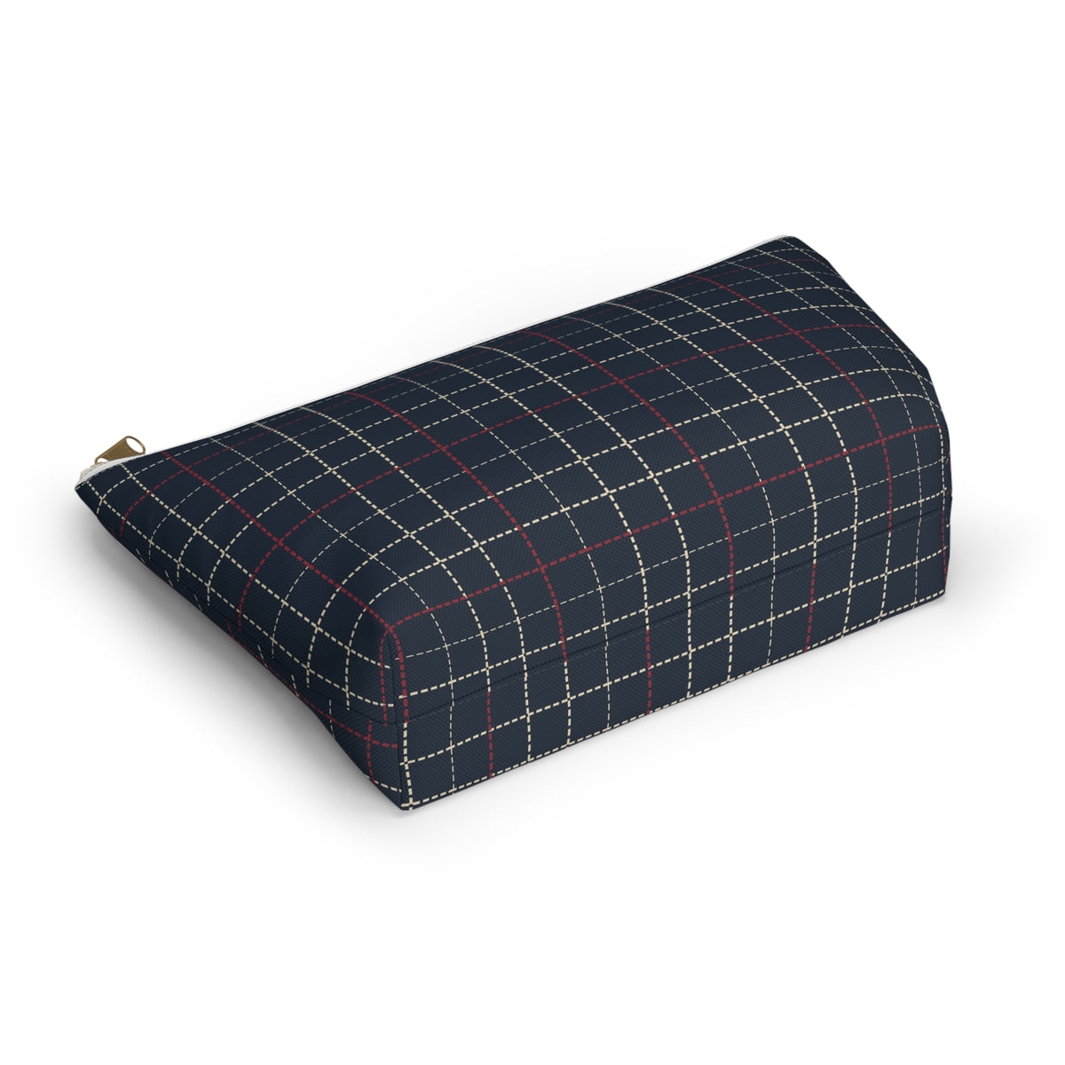 Navy Grid Plaid Accessory Pouch