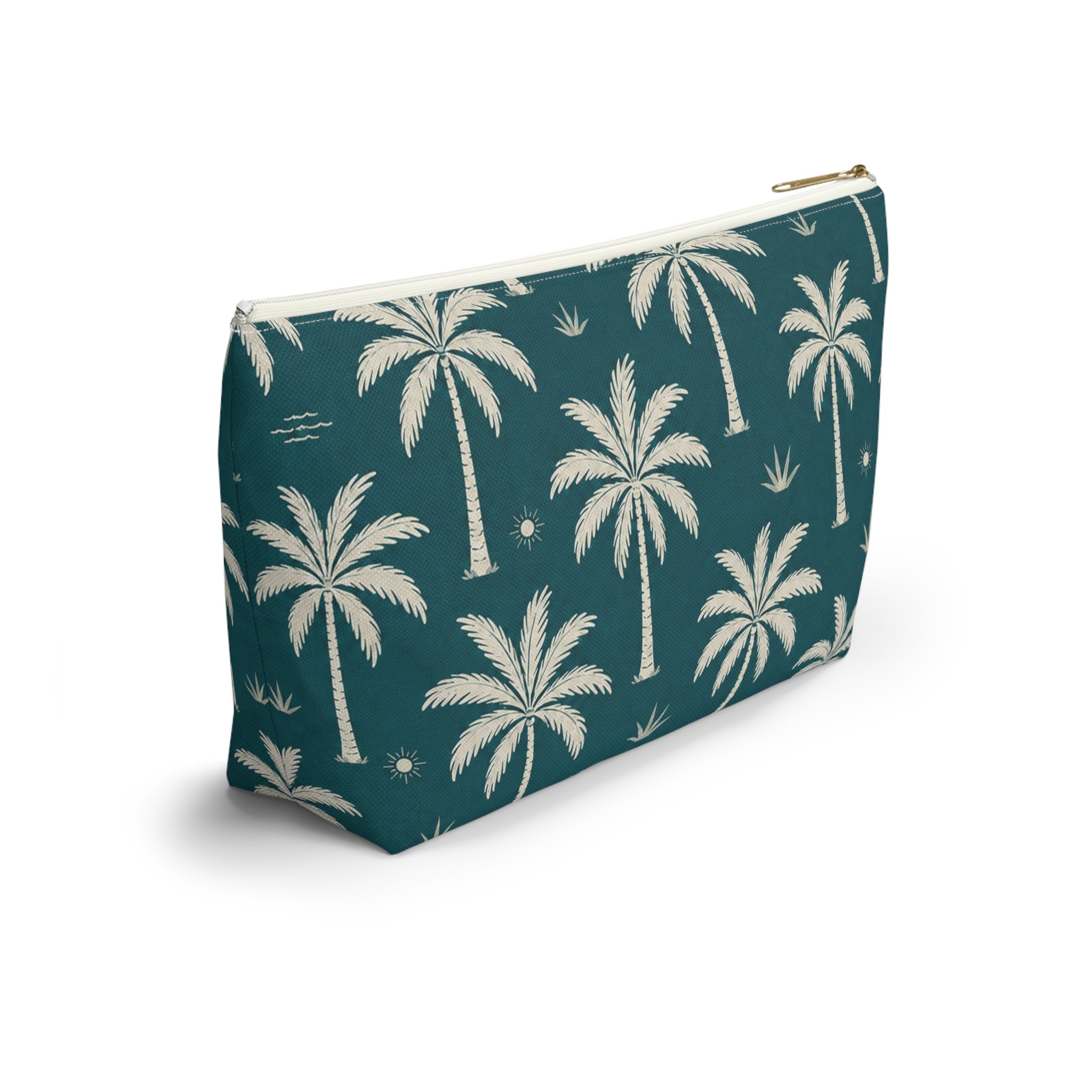 Teal Palm Cosmetic Travel Pouch - French Riviera
