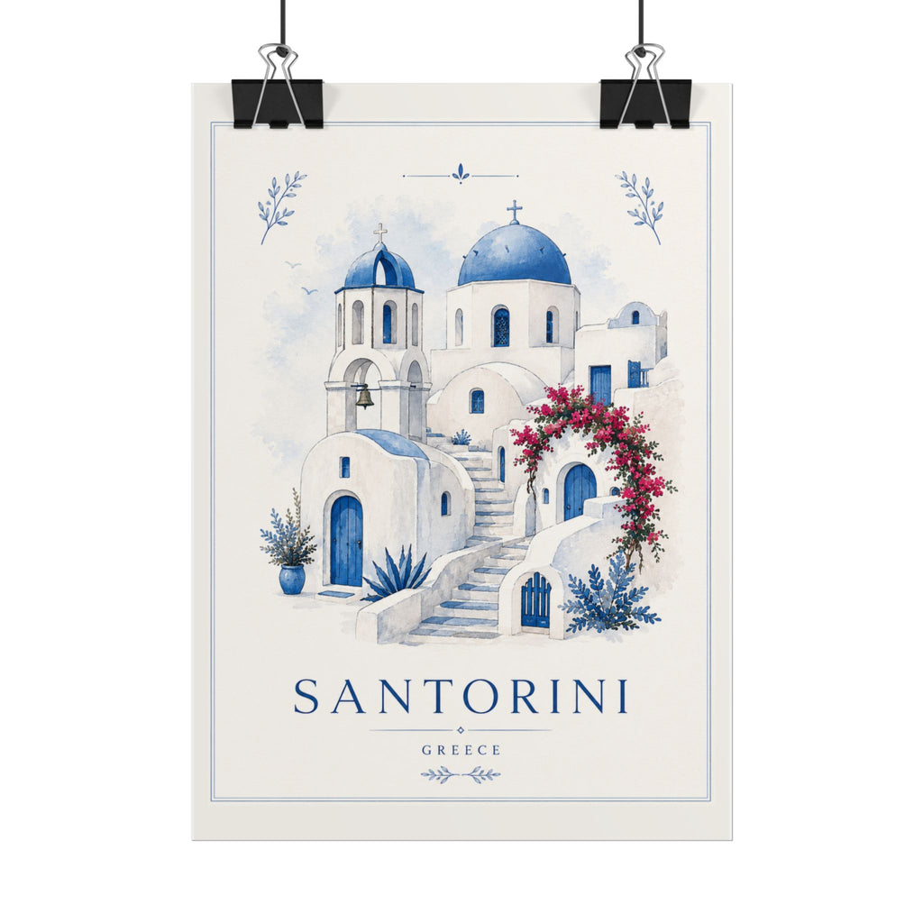 Santorini Travel Poster Print