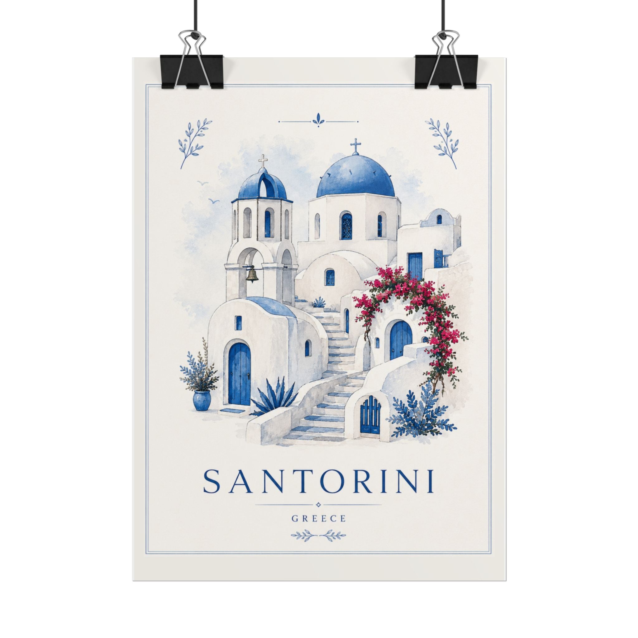 Santorini Travel Poster Print