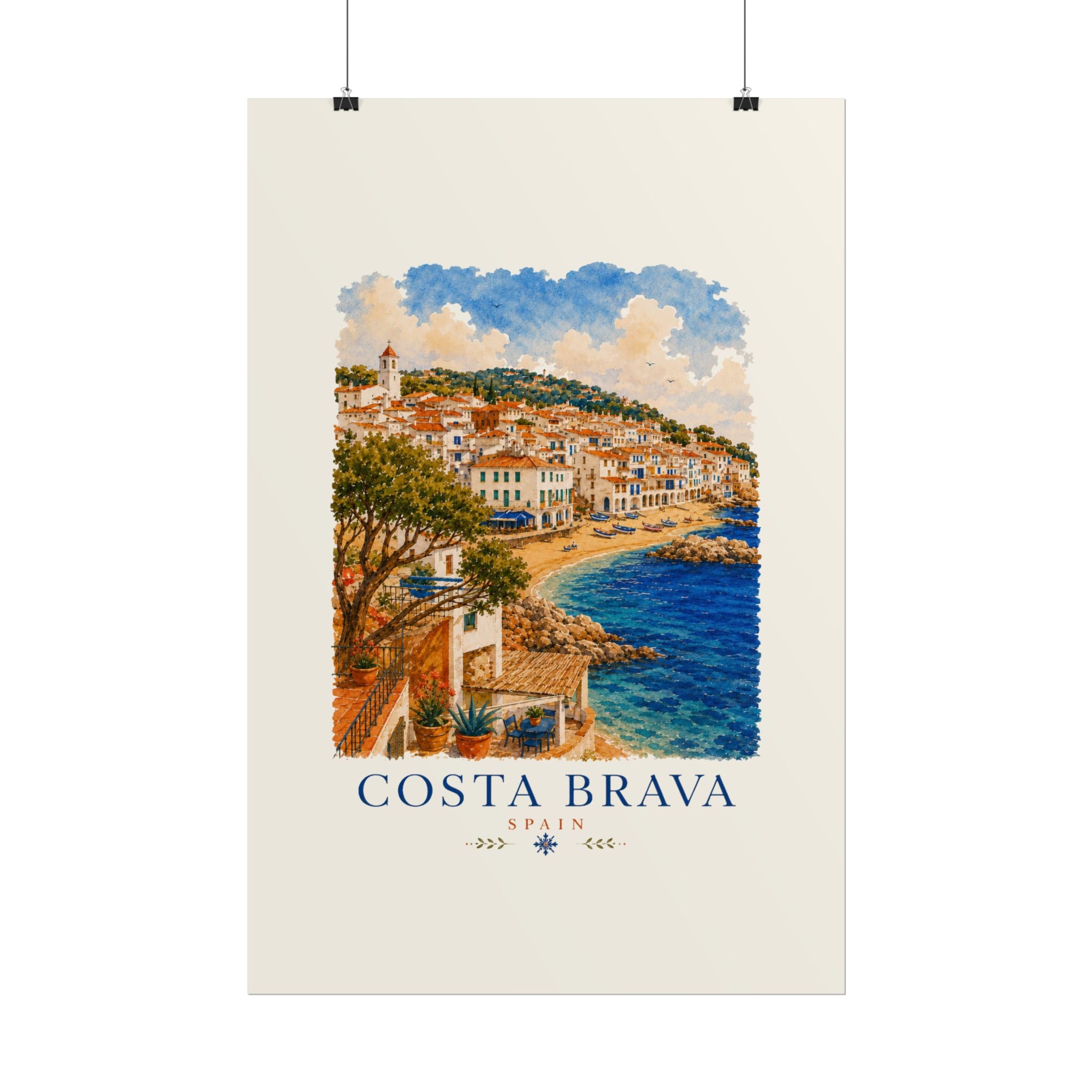 Costa Brava Spain Coastal Print Poster | Vintage Travel Wall Art