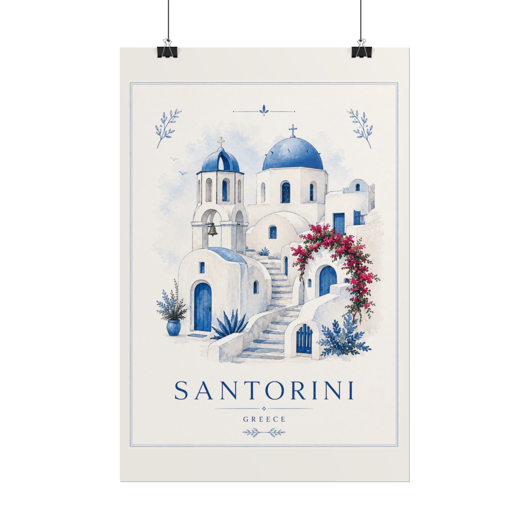 Santorini Travel Poster Print