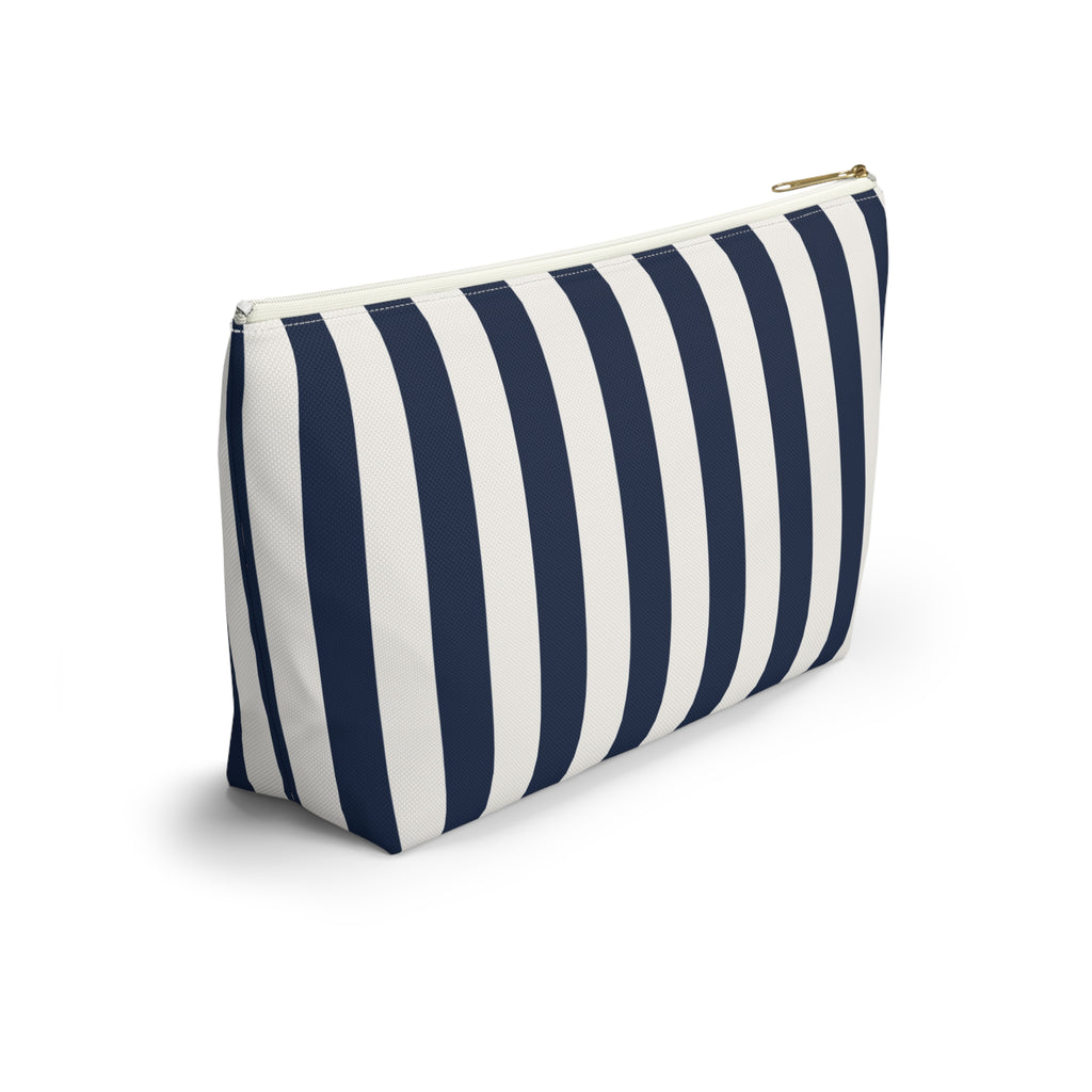 Capri Sailboat Stripe Accessory Pouch, Nautical Italian Travel Gift, Euro Summer Vacation Bag