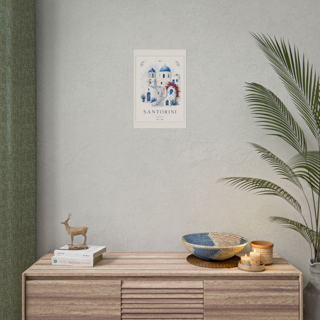Santorini Travel Poster Print