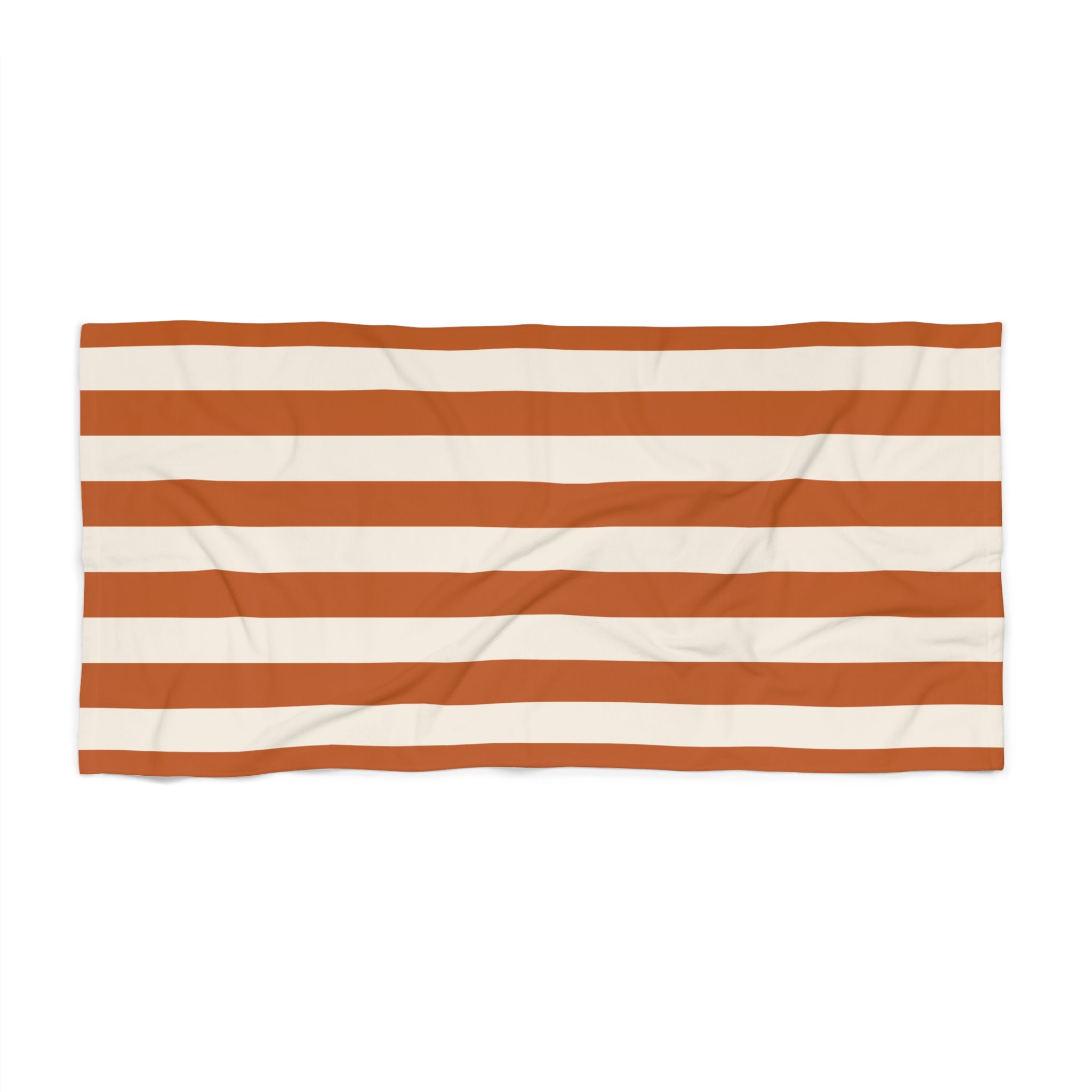 Retro Orange Striped French Riviera Beach Towel