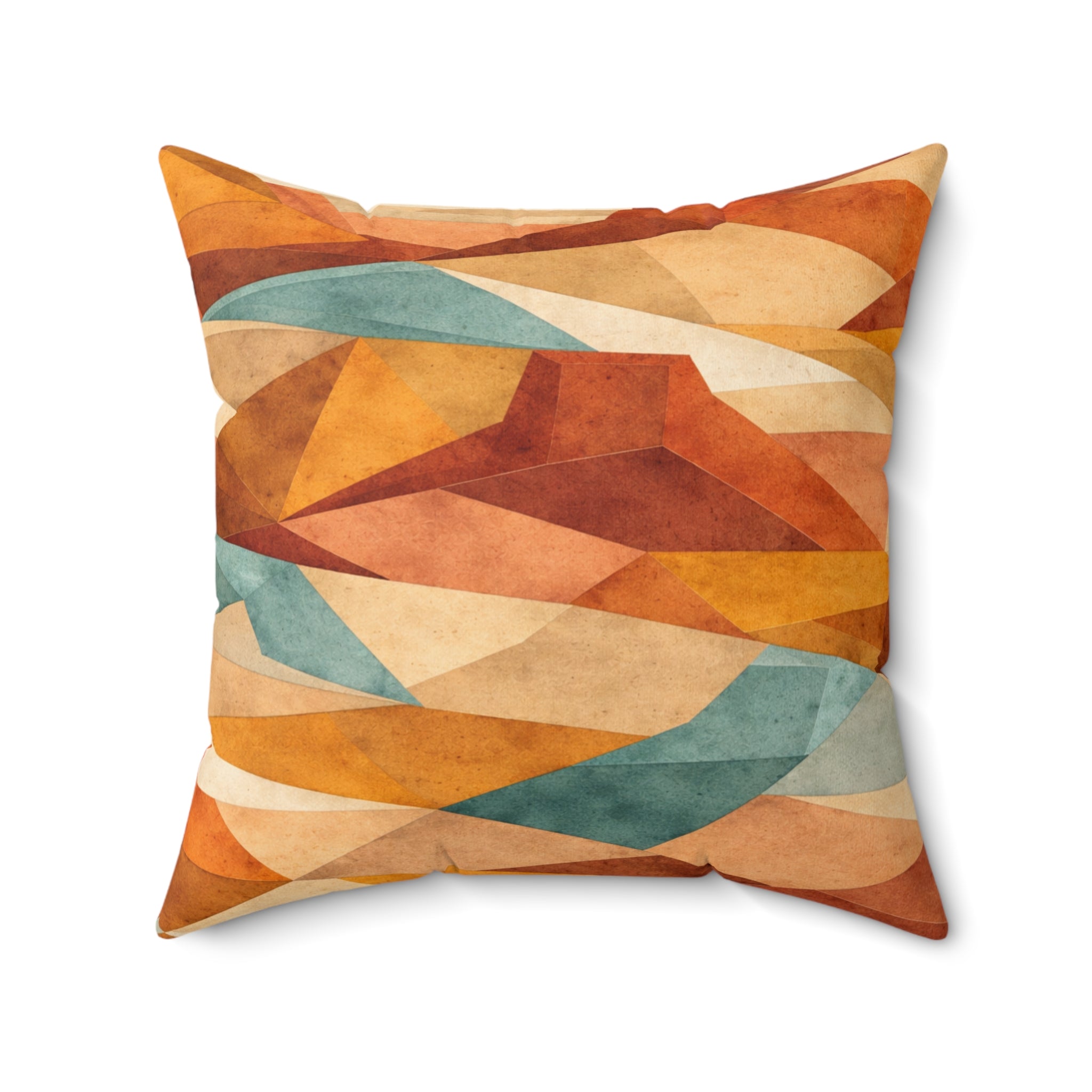 Geometric Desert Sunset Throw Pillow