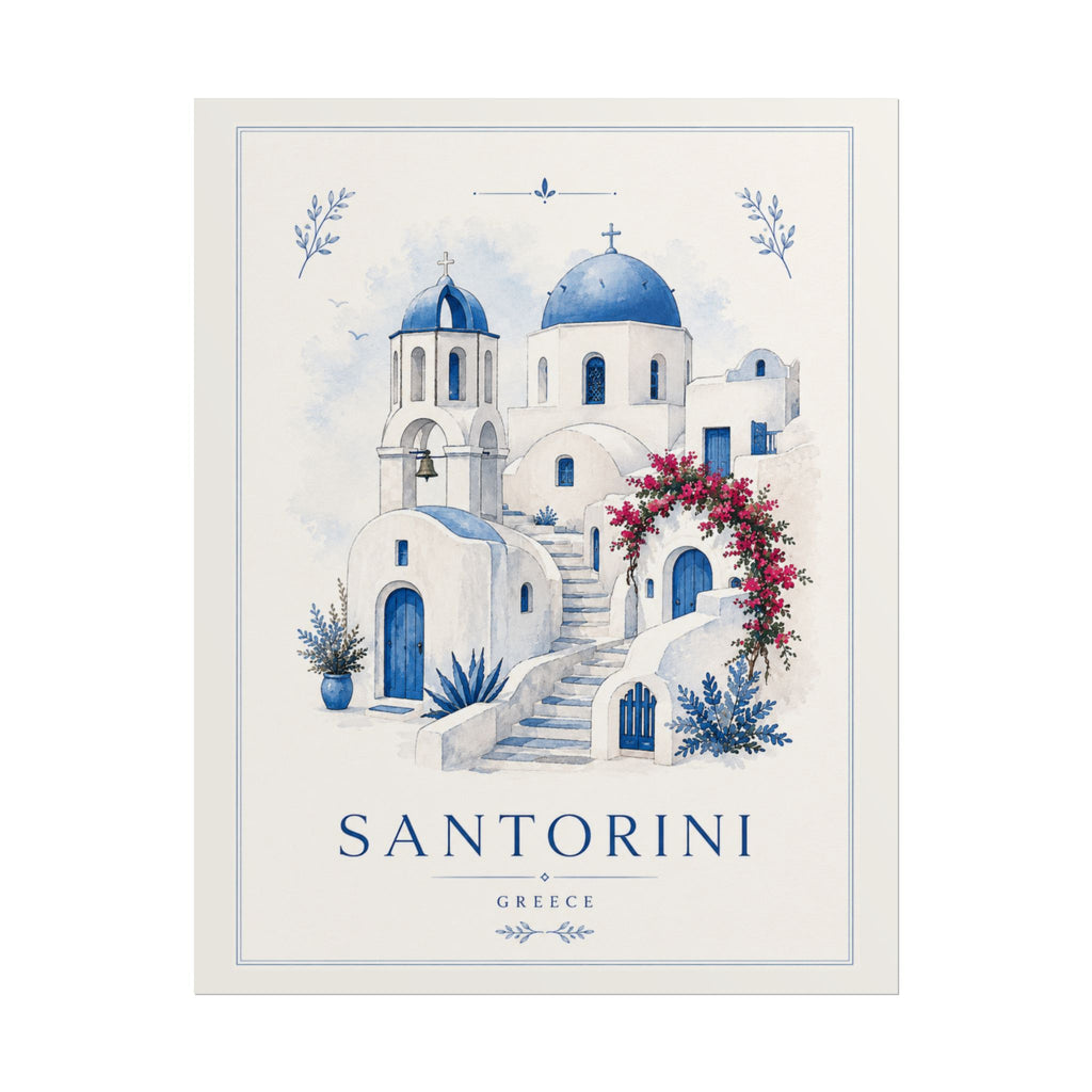 Santorini Travel Poster Print