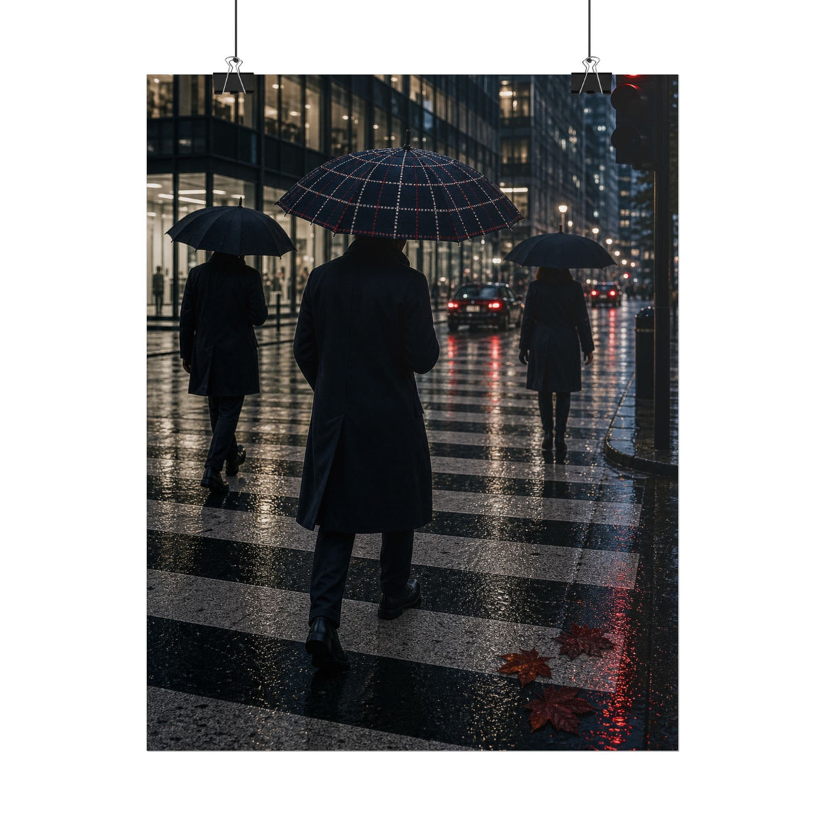 Rainy City London Crossing Art Print