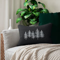 Grey Pine Tree Lumbar Pillow