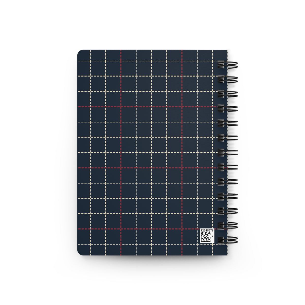 Navy Plaid Pattern Spiral Bound Travel Journal
