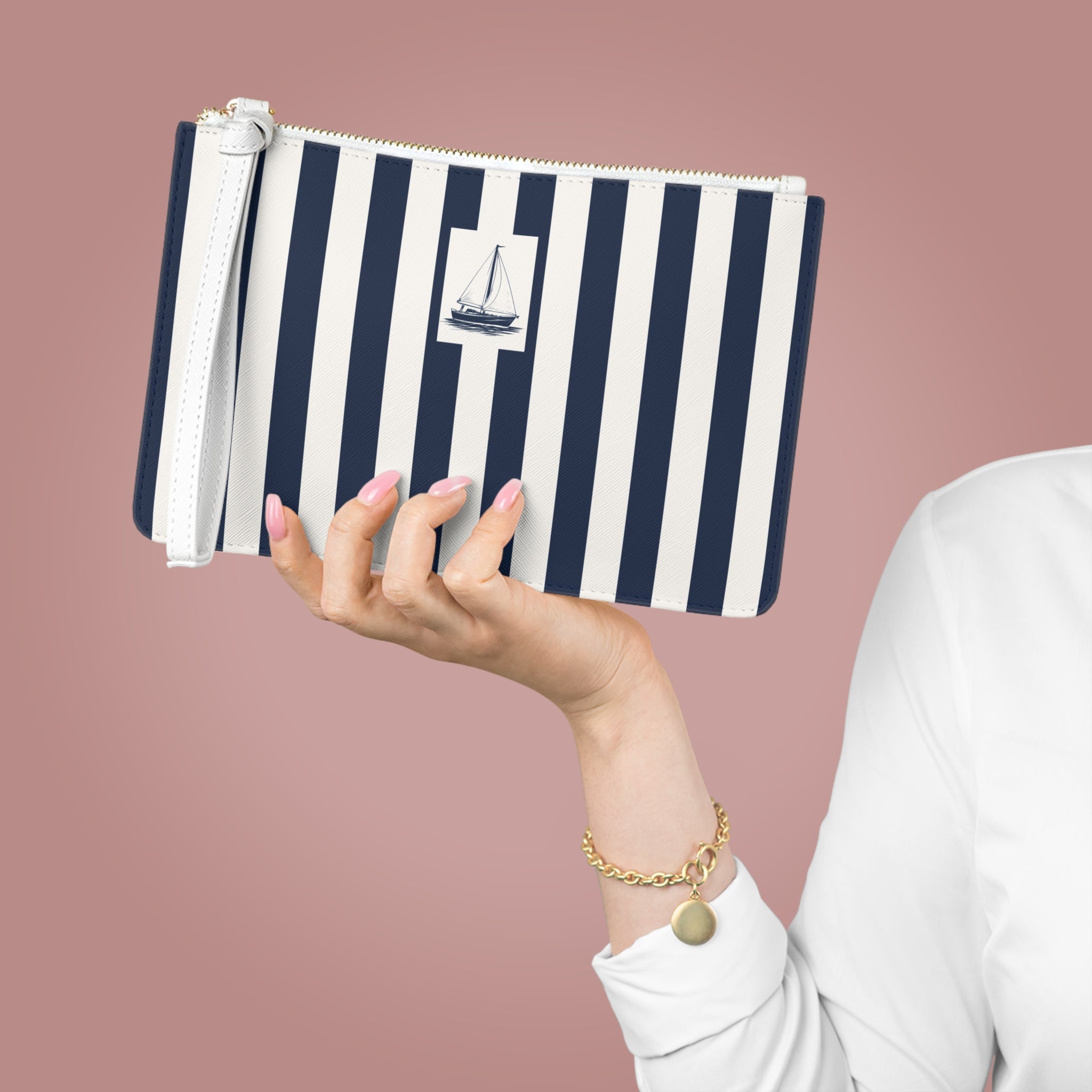 Luxury Sailboat Vegan Leather Clutch - Capri Club