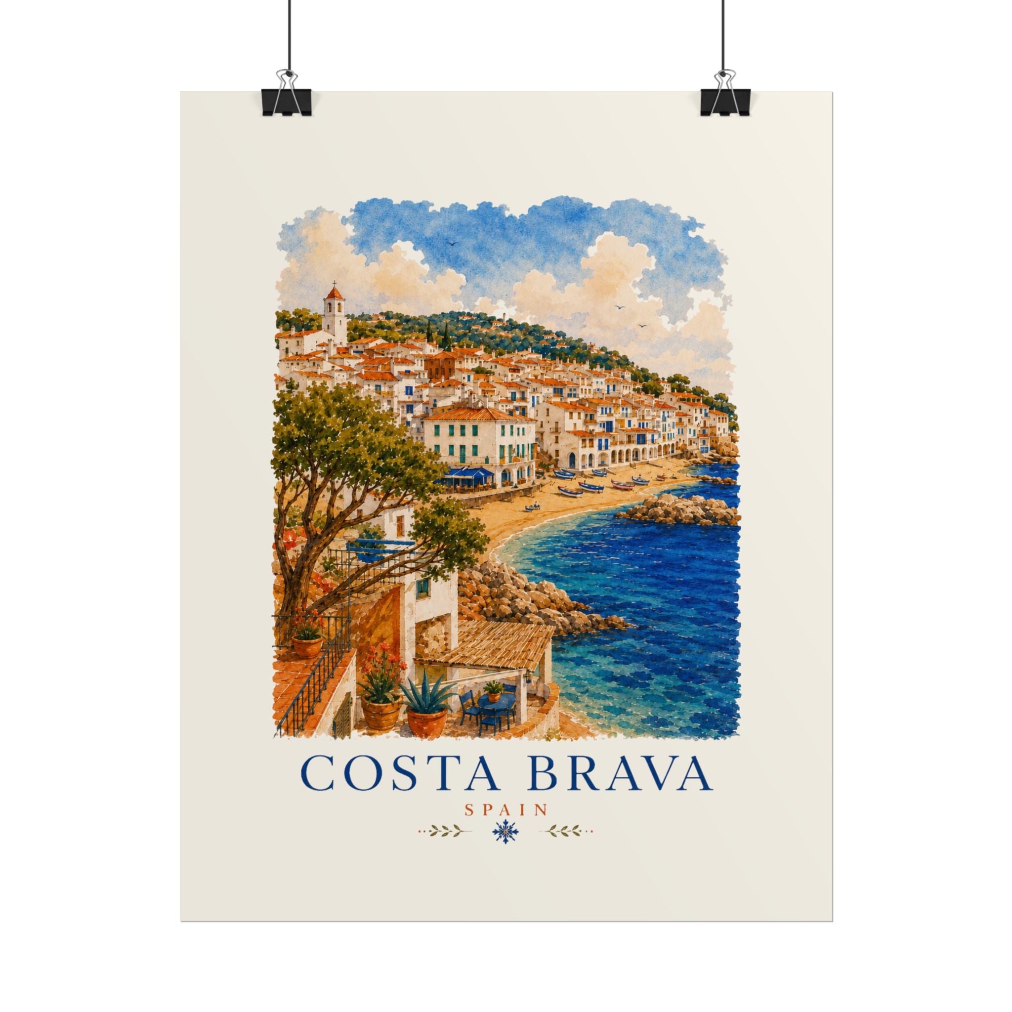 Costa Brava Spain Coastal Print Poster | Vintage Travel Wall Art