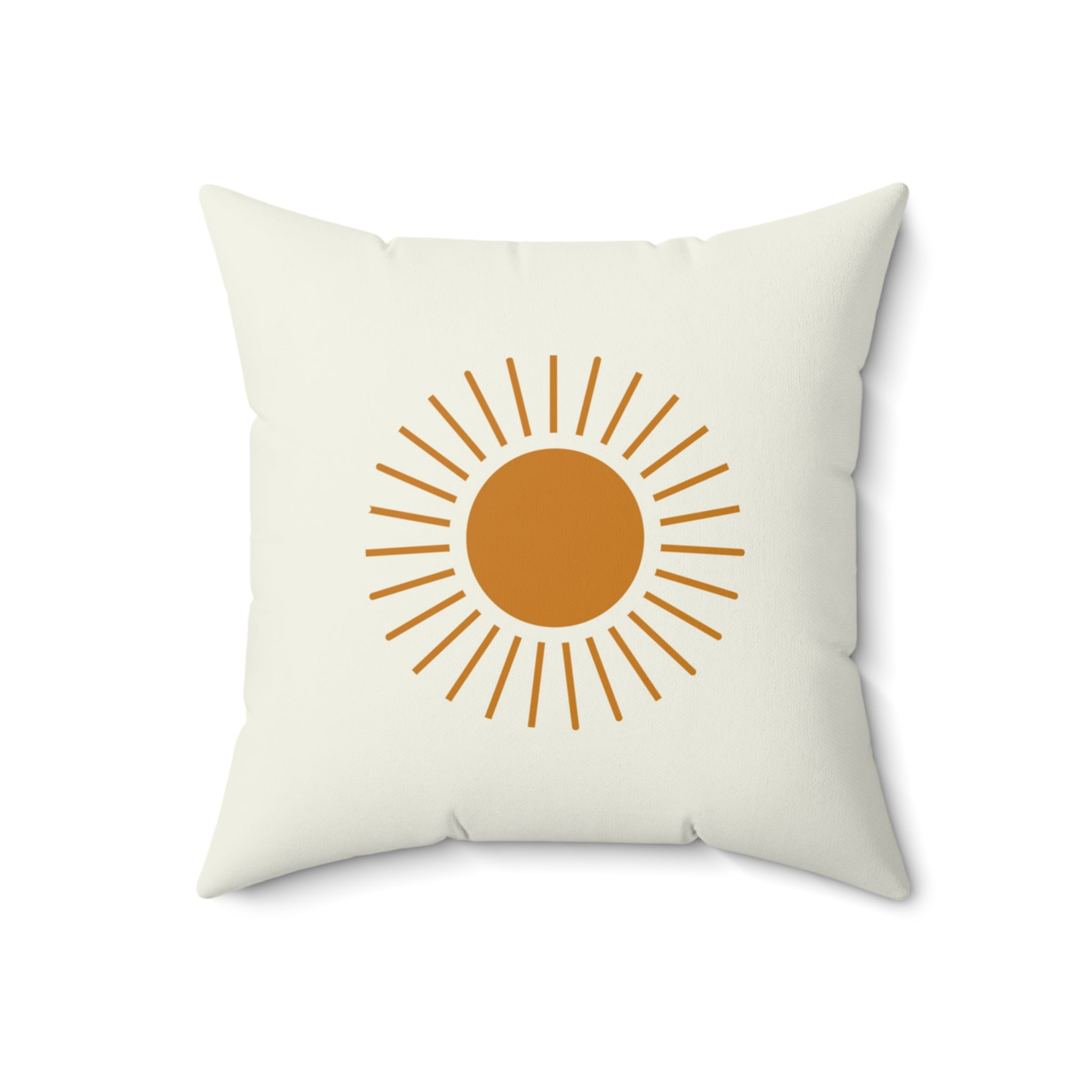 Boho Sun & Moon Celestial Throw Pillow, Gold and Cream