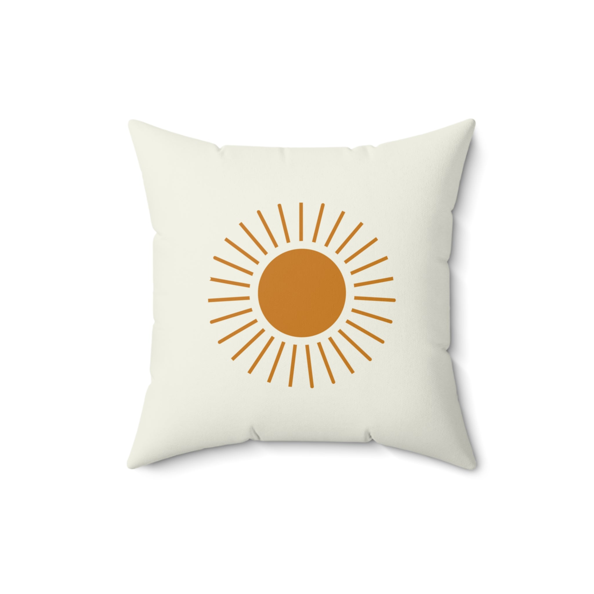 Boho Sun & Moon Celestial Throw Pillow, Gold and Cream