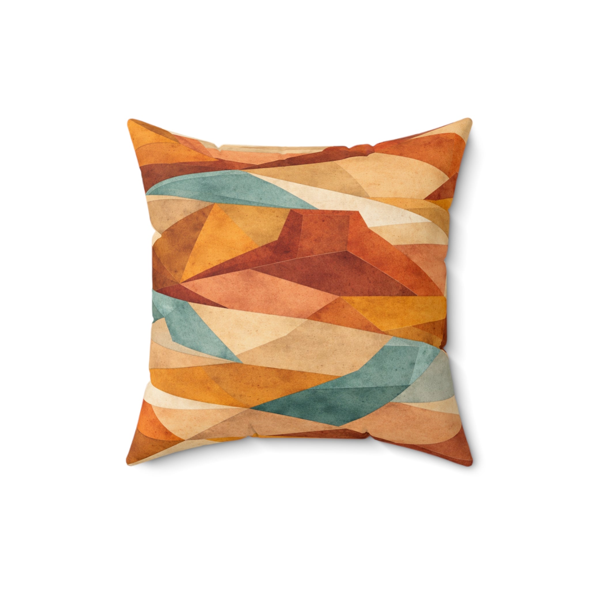 Geometric Desert Sunset Throw Pillow