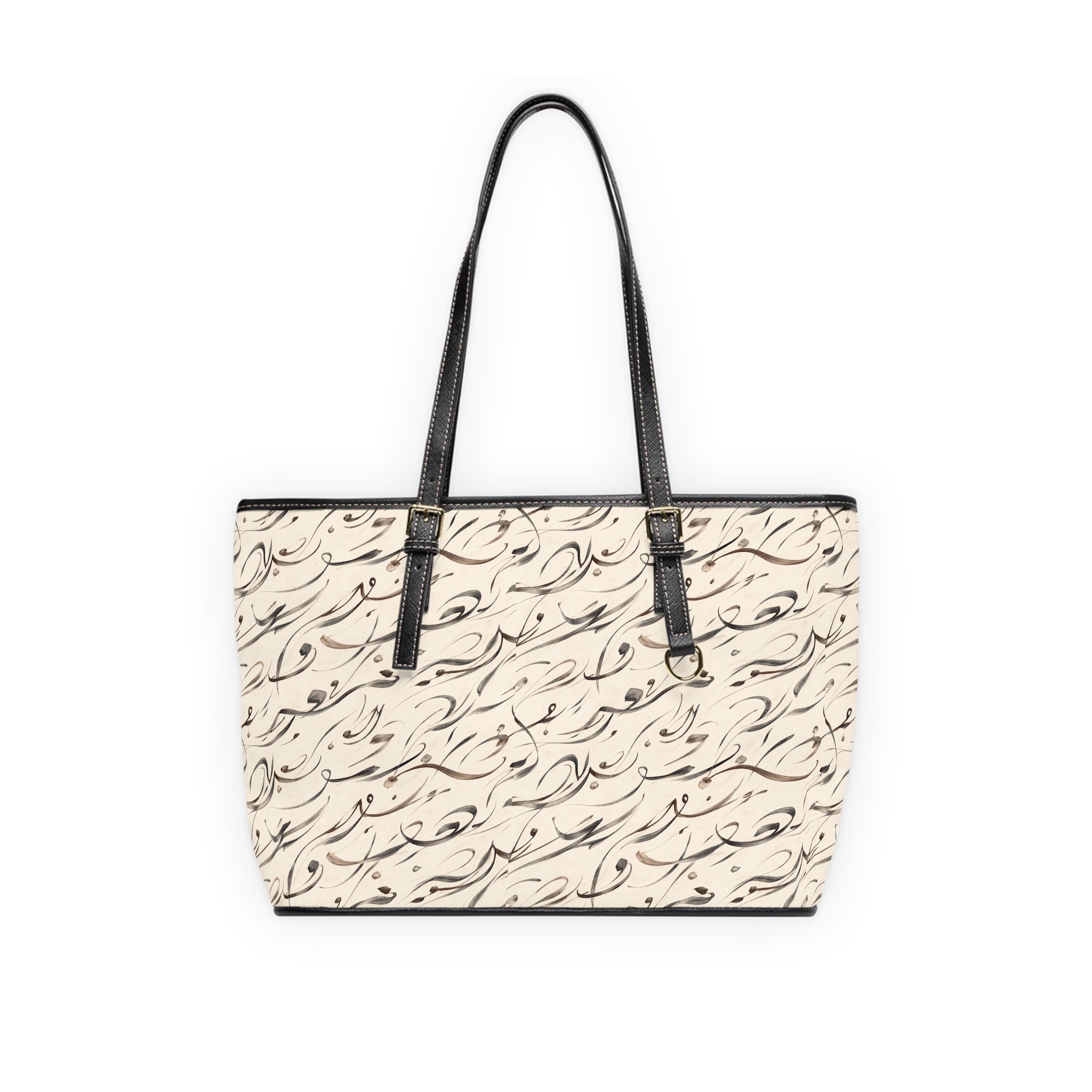 Mediterranean Calligraphy Vegan Leather Shoulder Bag