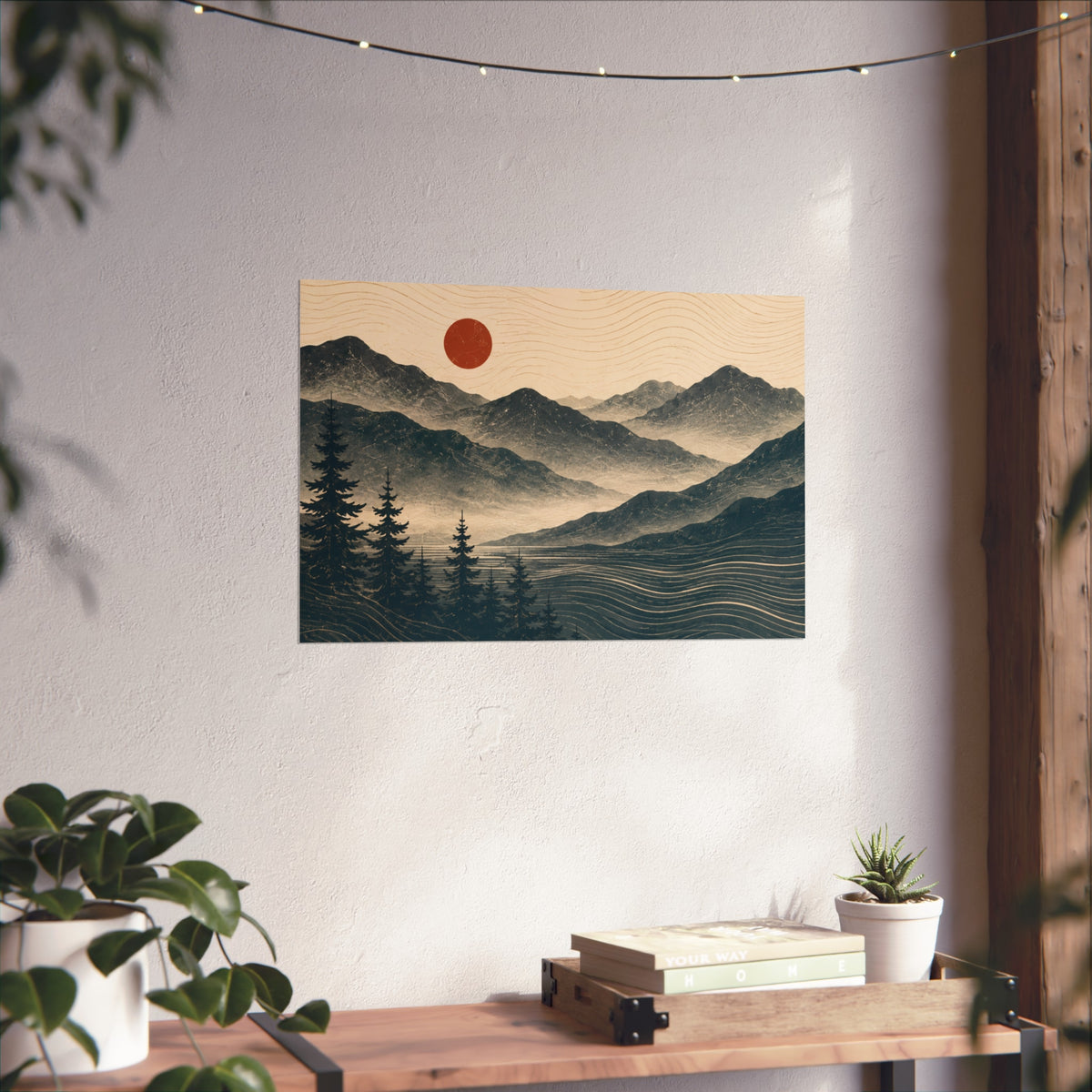 Minimalist Mountain Sunset Art Print