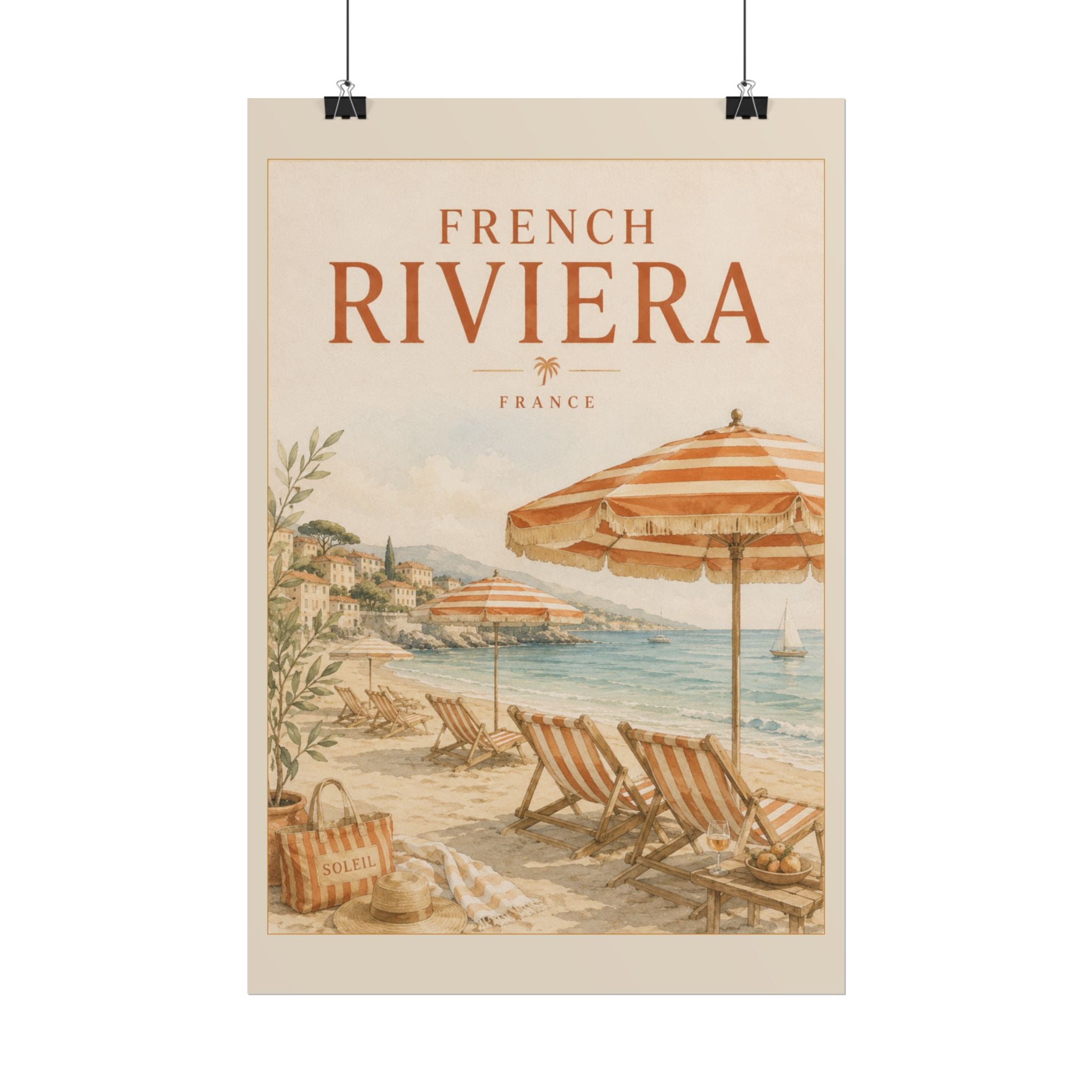 French Riviera Vintage Travel Poster