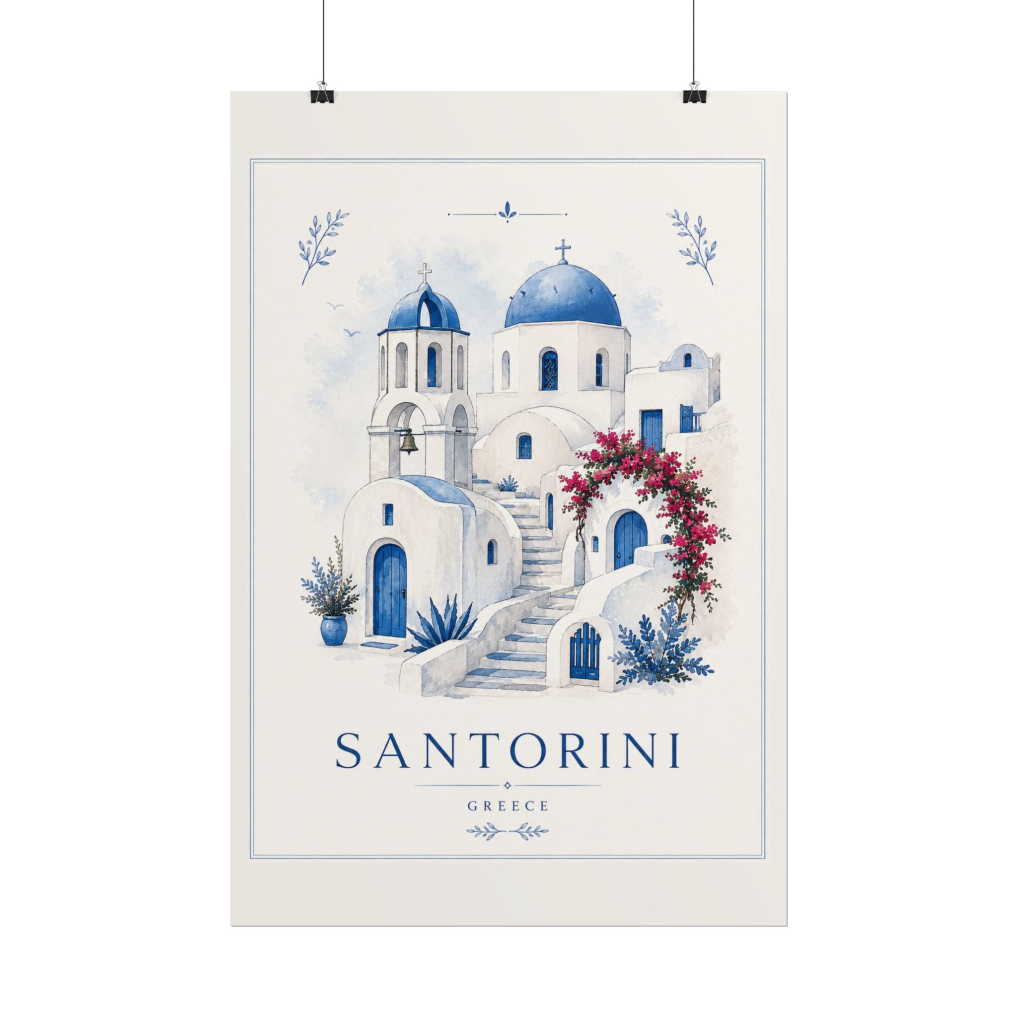 Santorini Travel Poster Print