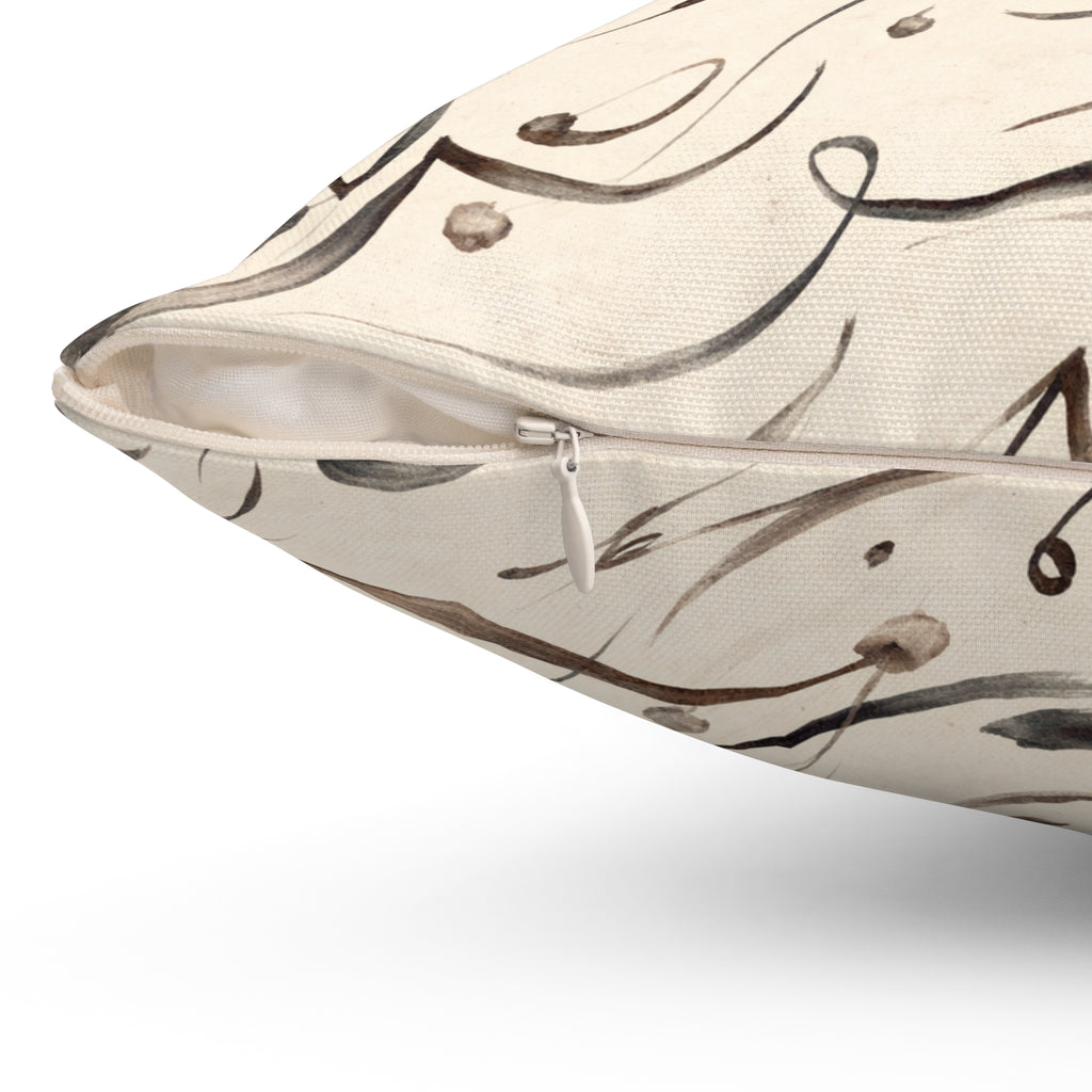 Mediterranean Calligraphy Throw Pillow