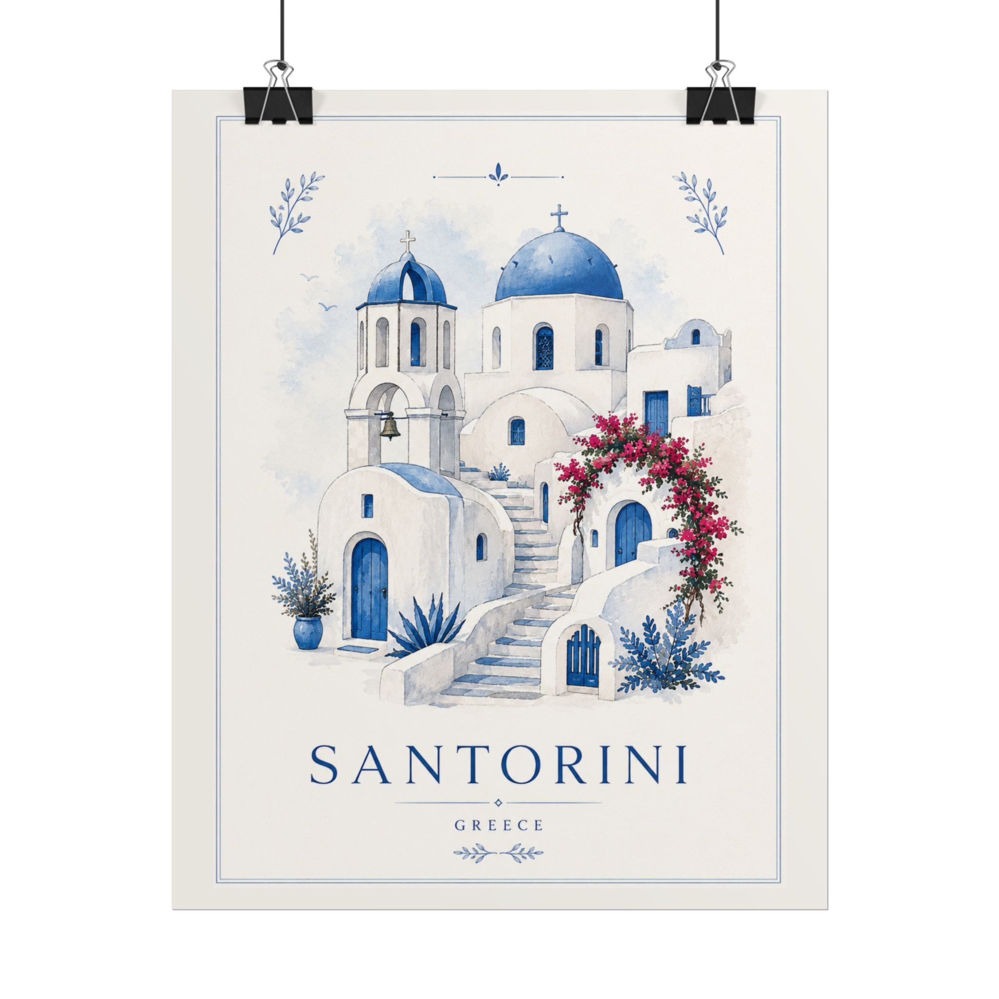 Santorini Travel Poster Print