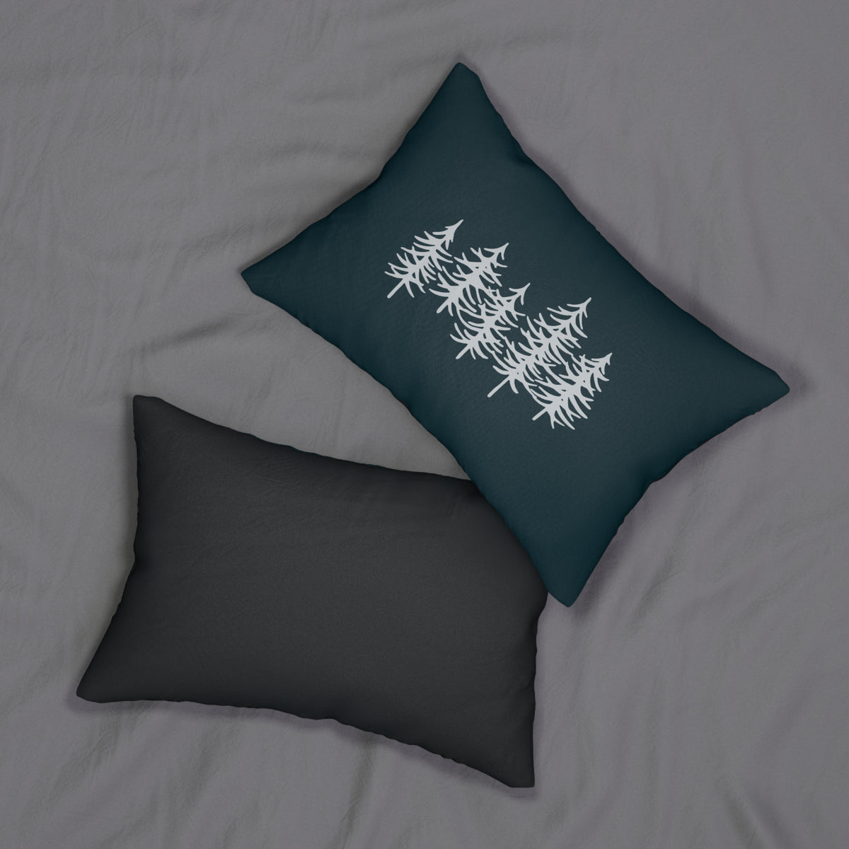 Pine Tree Green Lumbar Pillow