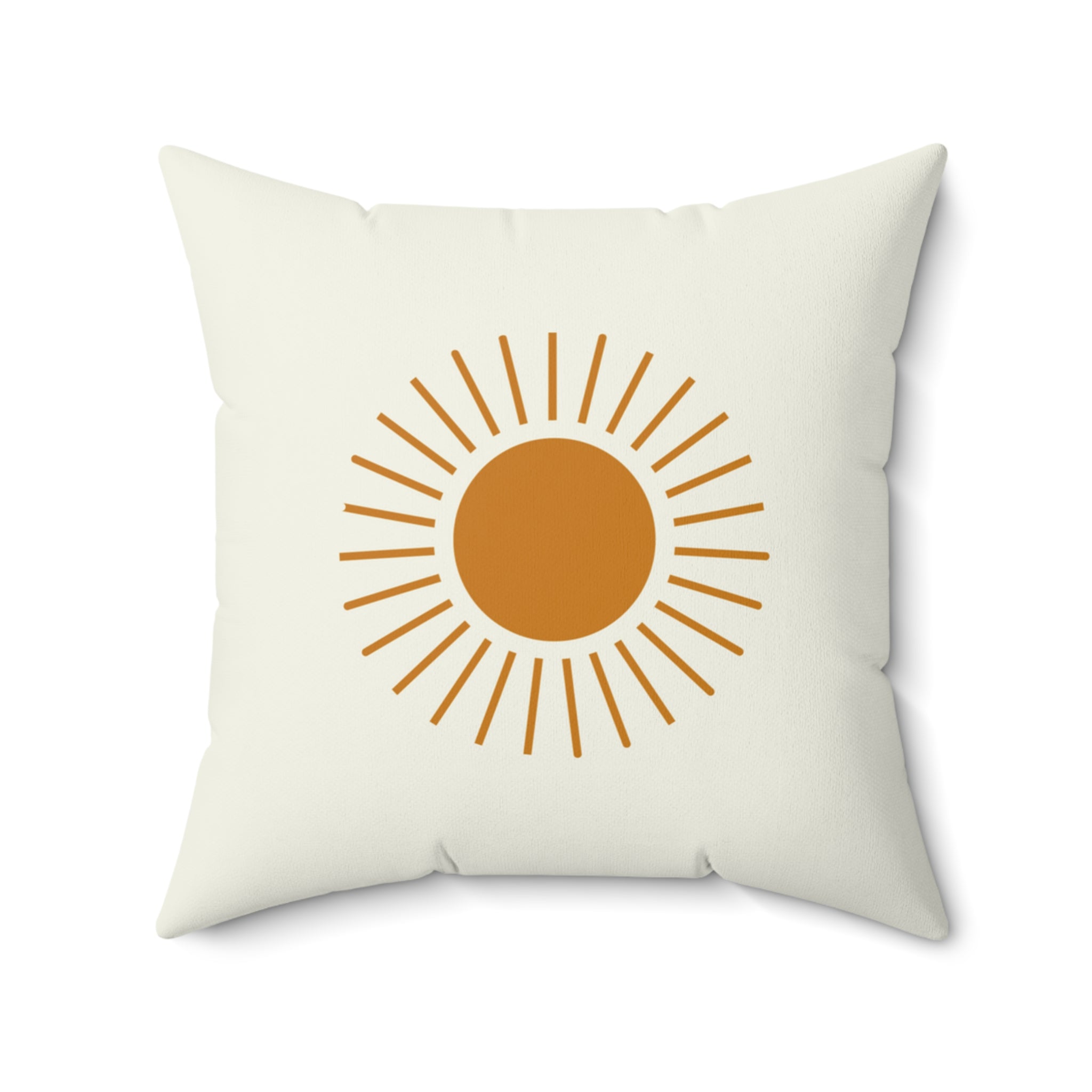 Boho Sun & Moon Celestial Throw Pillow, Gold and Cream